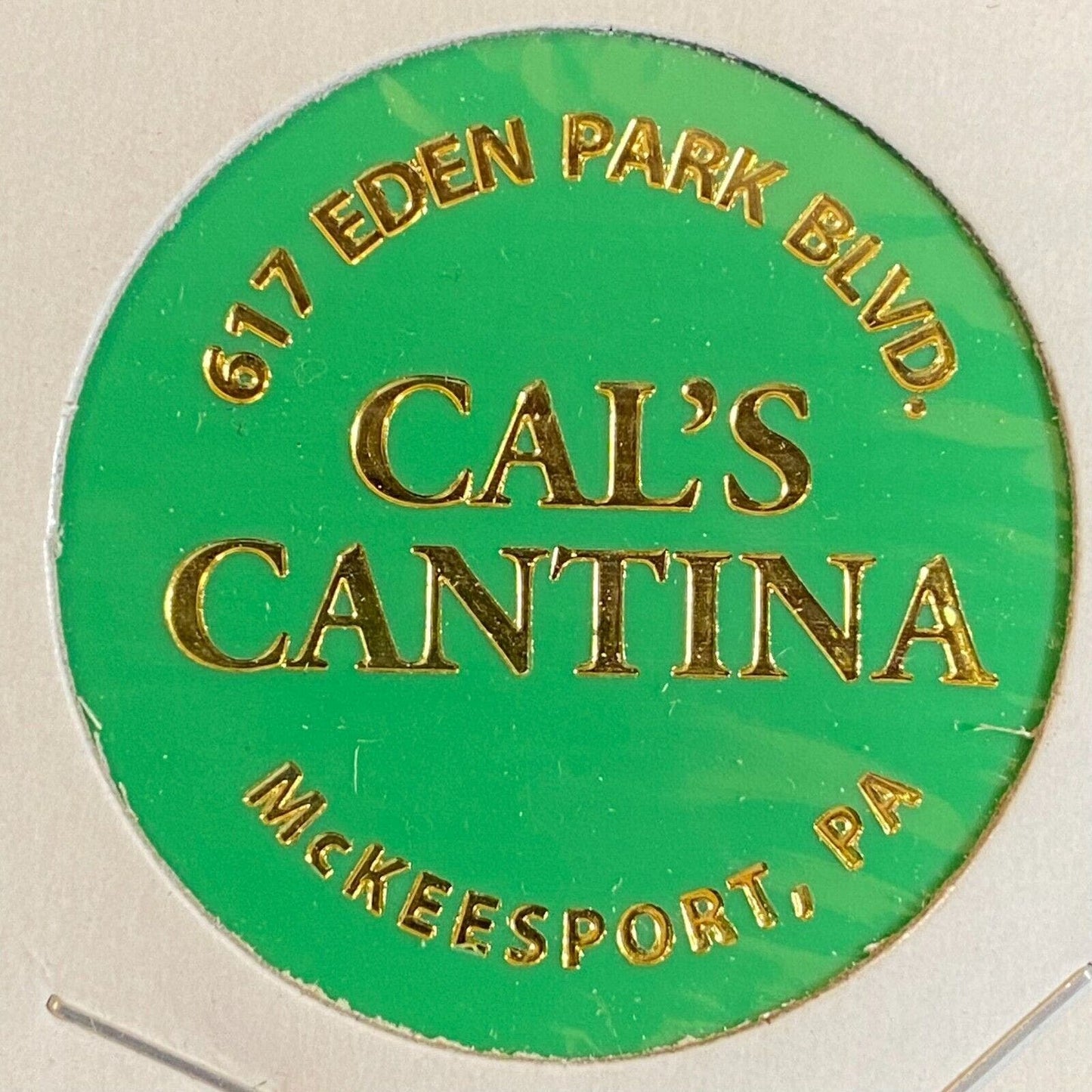 McKeesport, PA Cal's Cantina c1996 Plastic Token "Draft" Beer