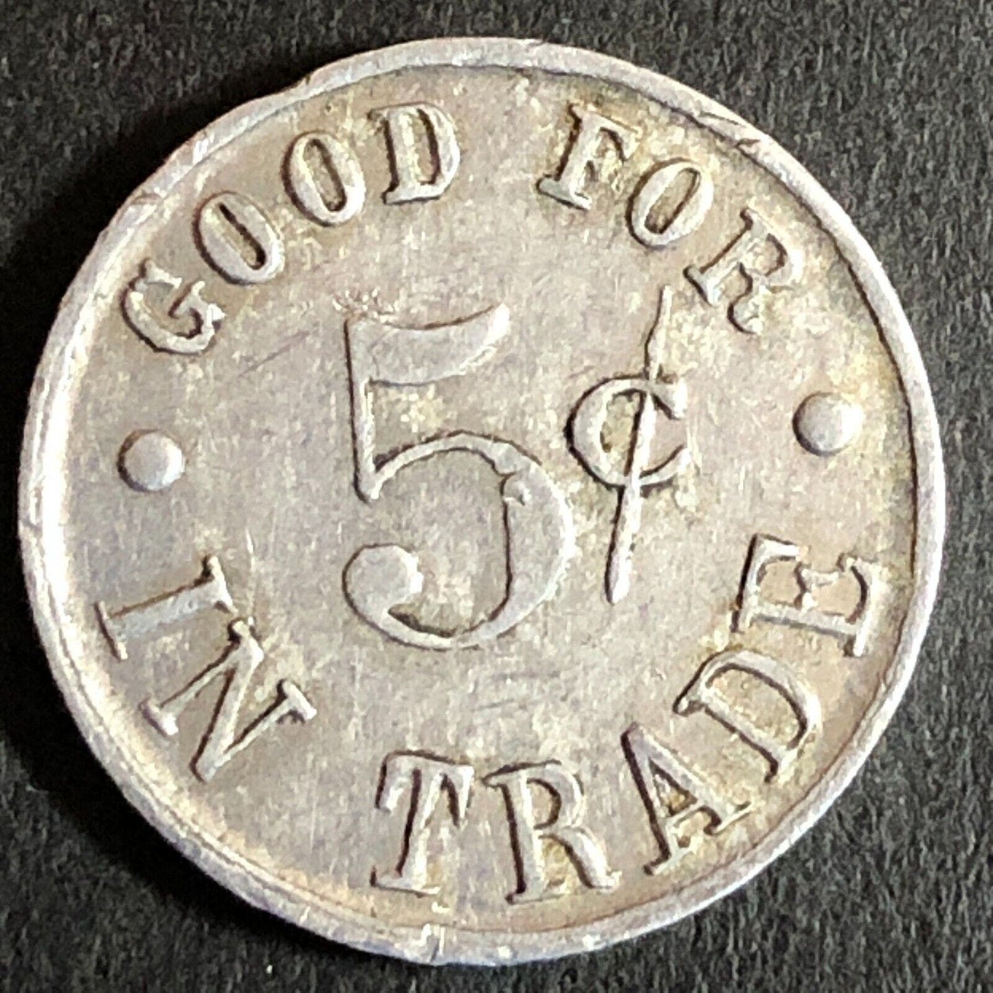 Bement, Il Lum Groff (Rest. / Livery) Alum. G/F 5c Trade Token 18.6mm c1905-15