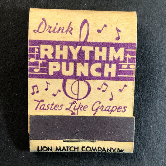 Drink Rhythm Punch "Tastes Like Grapes" Full Mini Matchbook VGC c1940's Scarce