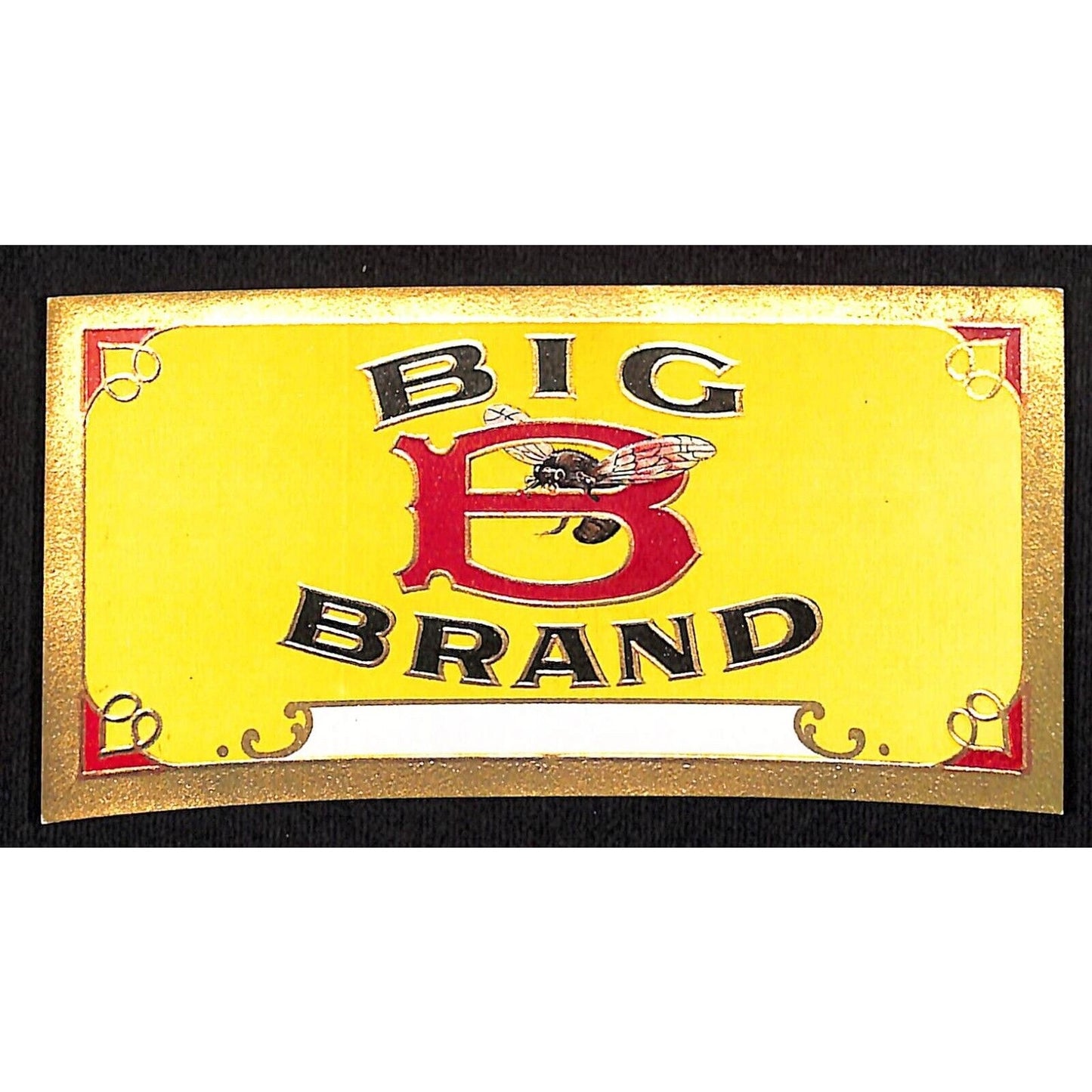 Big B Brand Cigar Box Label Embossed 2 1/2" x 5" Gilt Flying Bee VGC Scarce