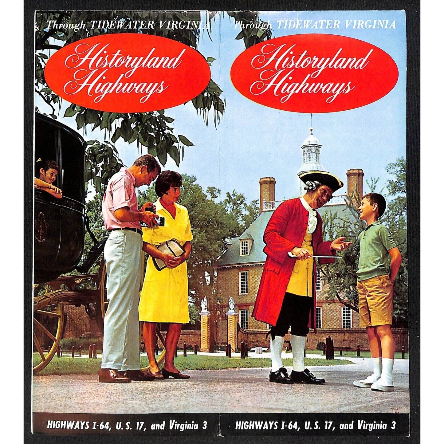Historyland Highways Through Tidewater Virginia c1970 Travel Brochure w/ Map VGC