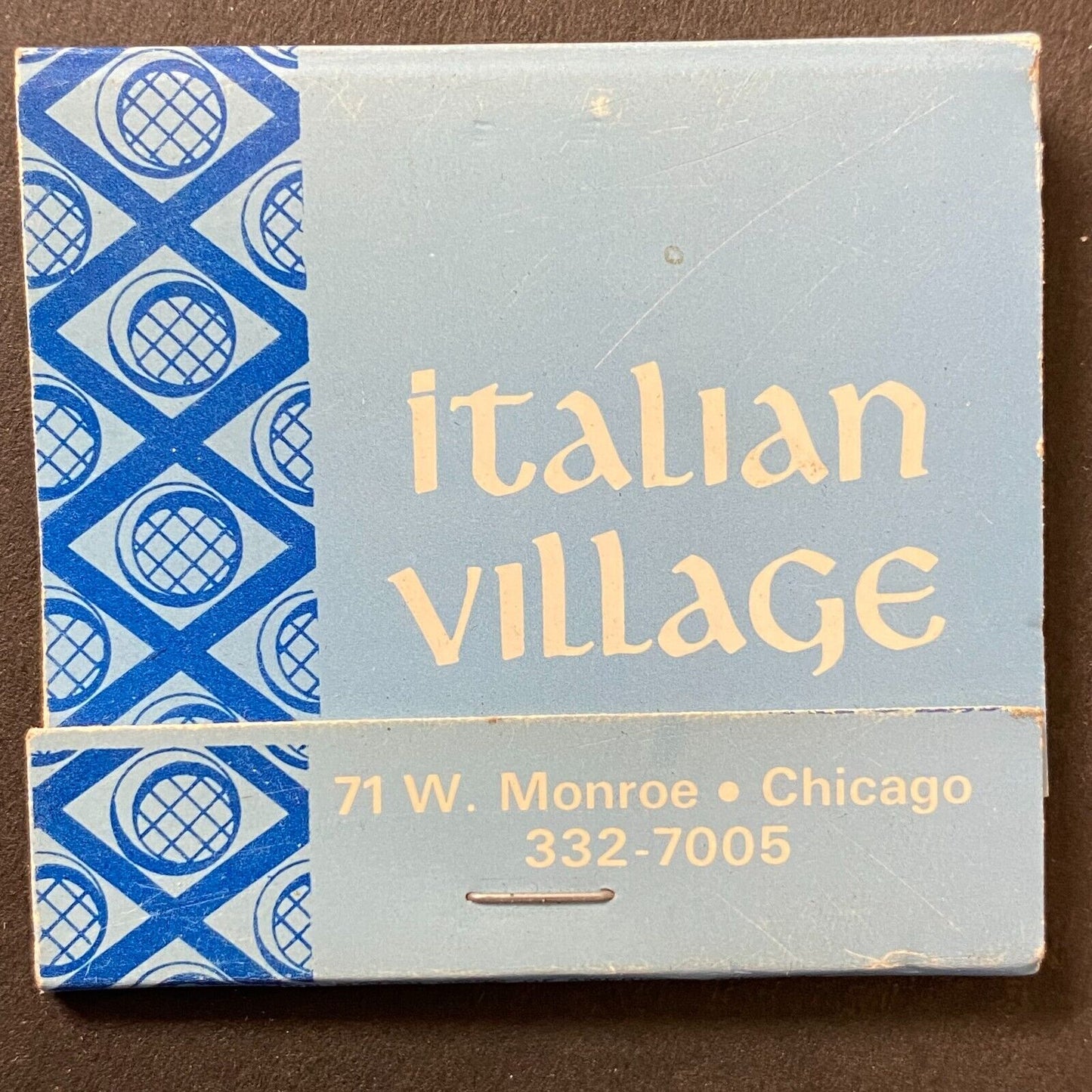 Italian Village Chicago Restaurant Group Near Full (-1) Matchbook c1974-80's