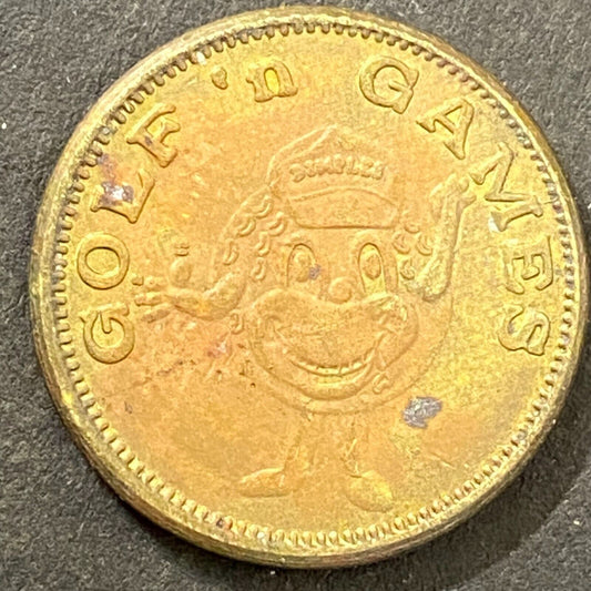 Golf 'n Games No Cash Value Arcade Token Dimples Golf Ball Mascot 20mm (#1)