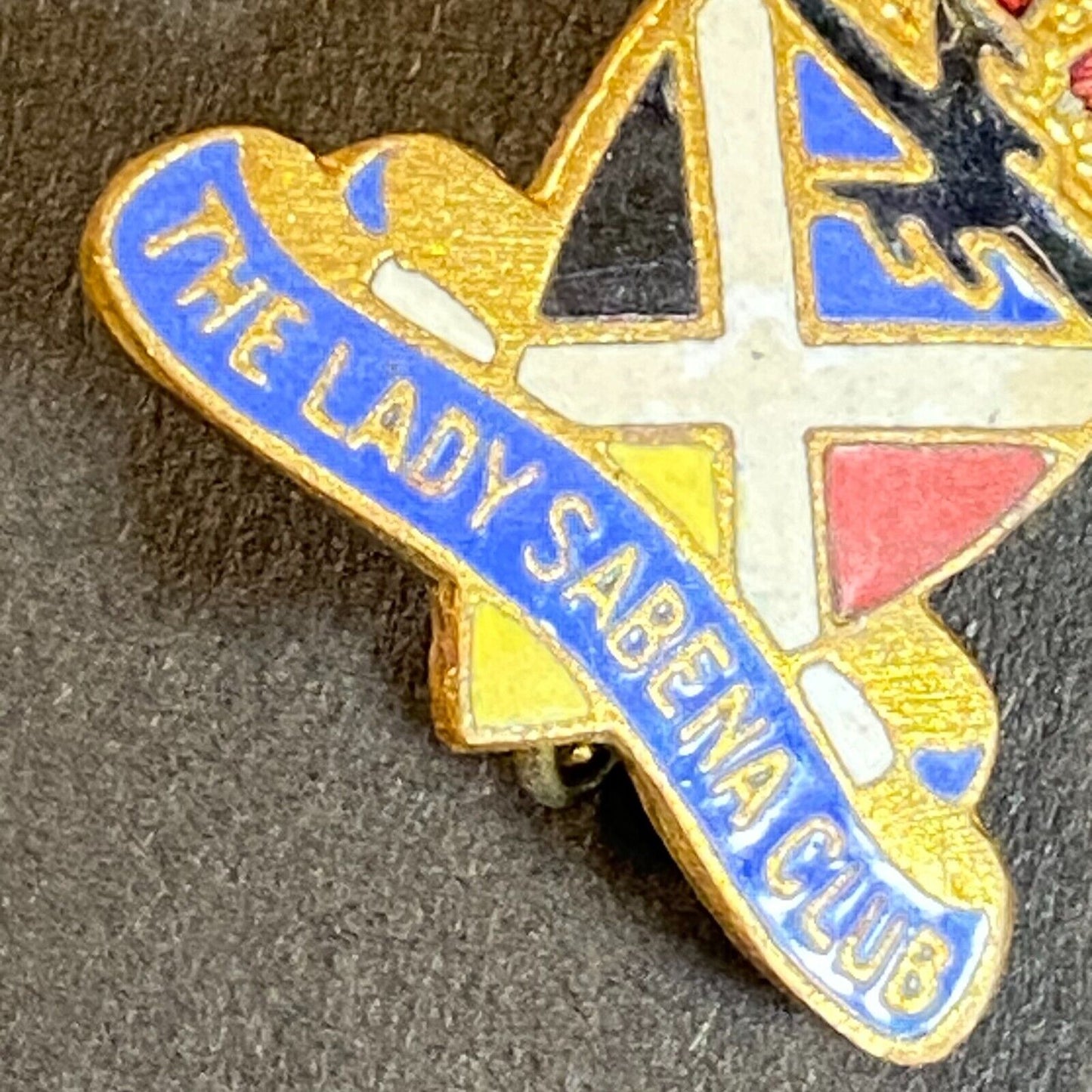 "The Lady Sabena Club" Belgian Airline Color Enameled Lapel Pin 21mm