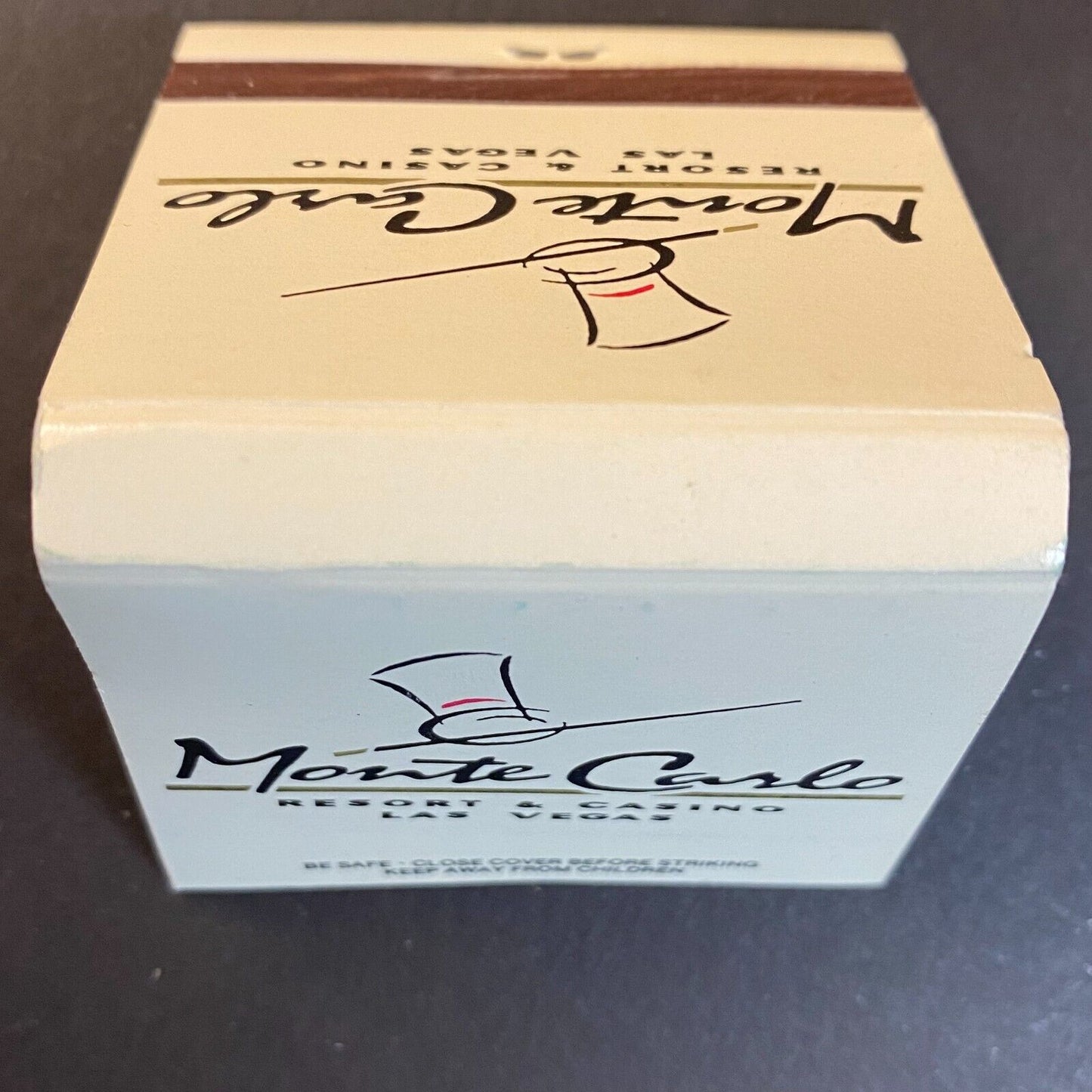 Monte Carlo Resort Casino Las Vegas Near Full (-1) Matchbook c1974-80's Top Hat