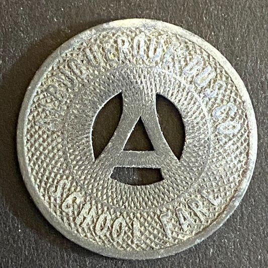 Albuquerque Bus Co. "Good on School Days Only" Transit Token Zinc 23mm