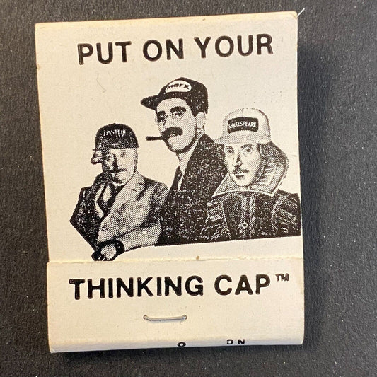 "Put on Your Thinking Cap" Groucho Einstein Full Matchbook c1973-80's VGC