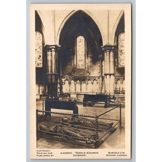 London Temple Church Interior RPPC* UP Postcard c1900 Samuels