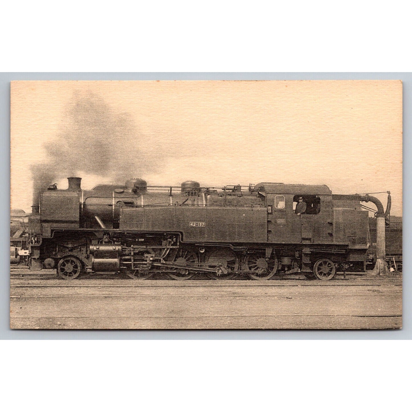 French Railroad RPPC* Postcard Machine Tender 42137 c1900 H.M.P.