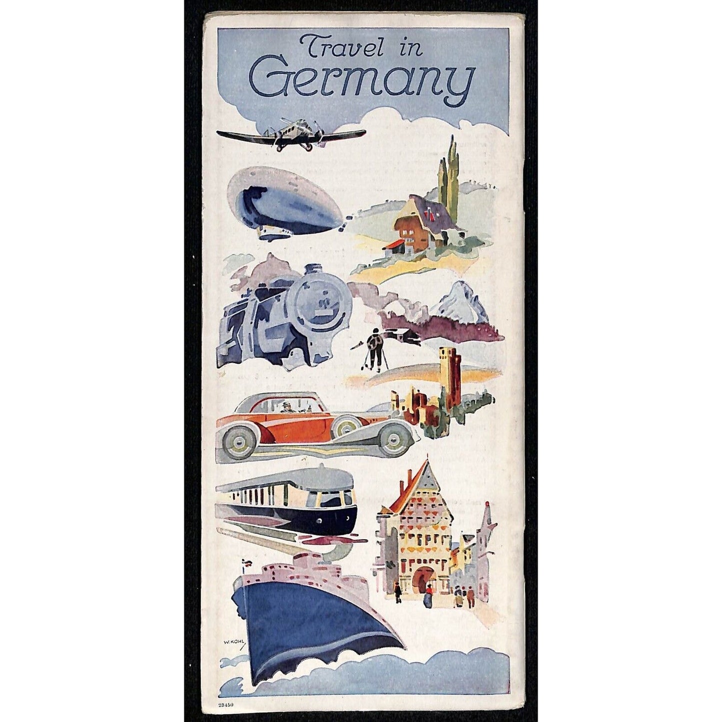 1934 "Travel in Germany" Pictorial Travel Brochure w/ 10 3/4" x 14 FO Map 40pp