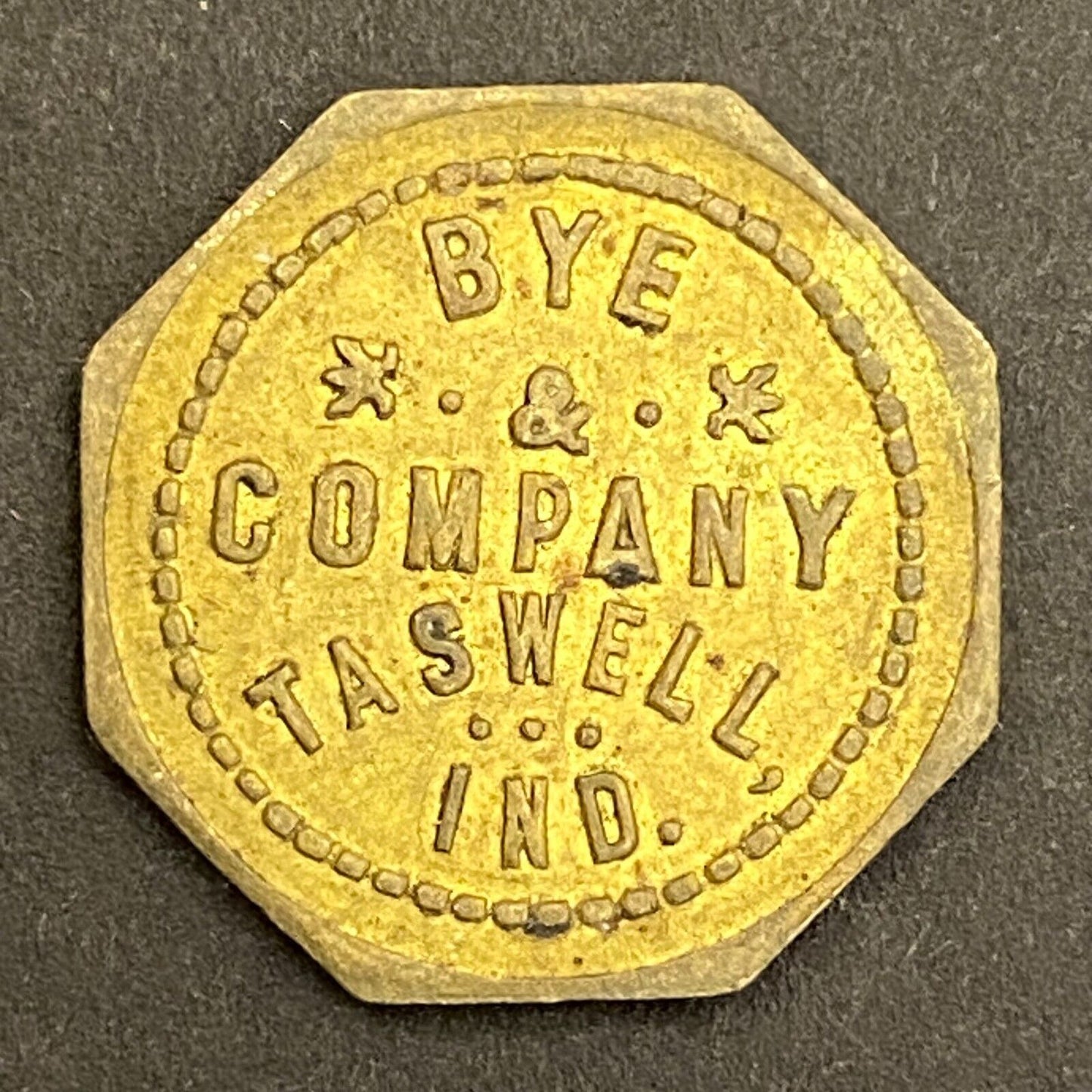 Bye & Company Taswell, IN G/F 5¢ in Merchandise Token 20mm (Gen Store?*) (#5)