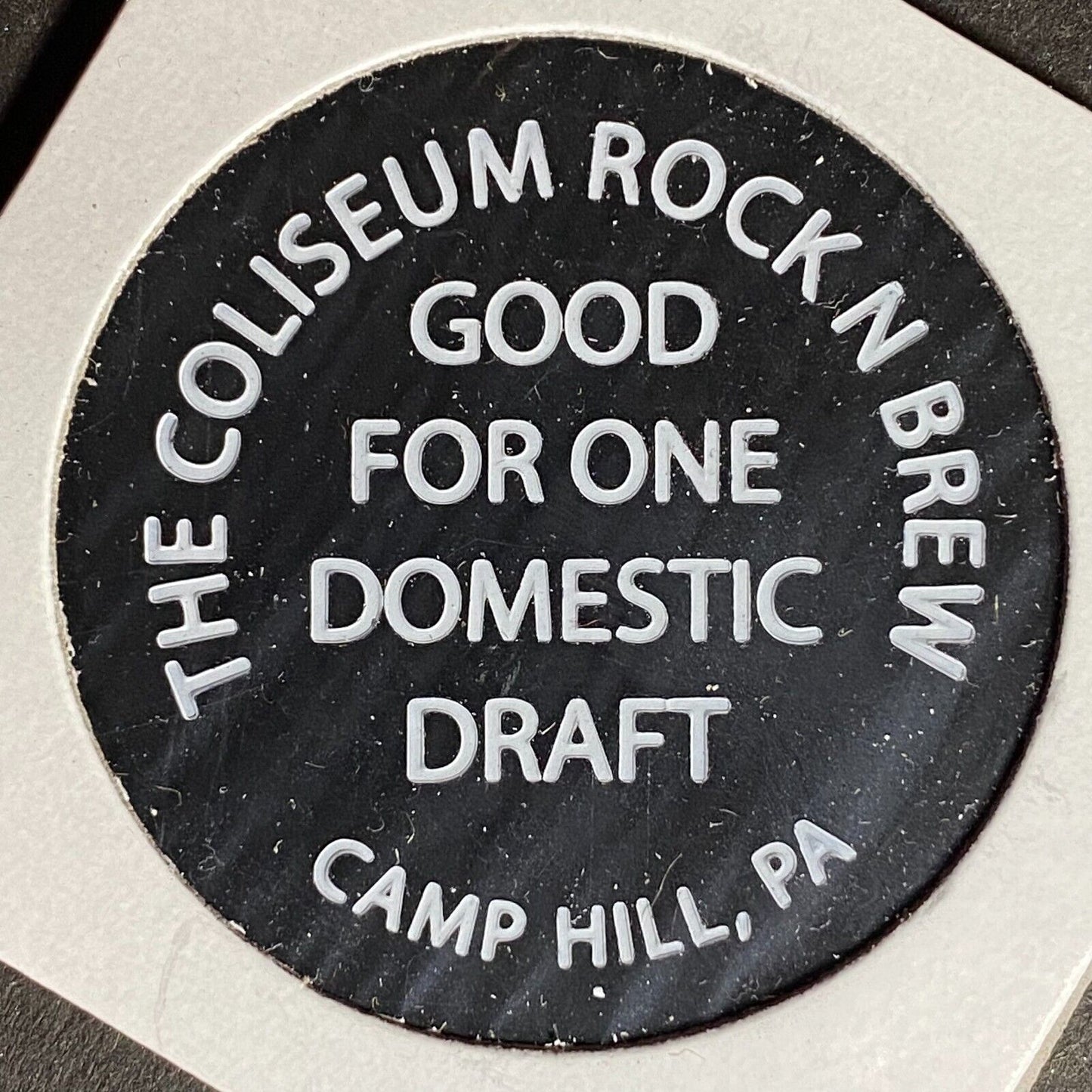 Camp Hill, PA "Rock and Brew at the Coliseum" Plastic Token G/F Domestic Draft