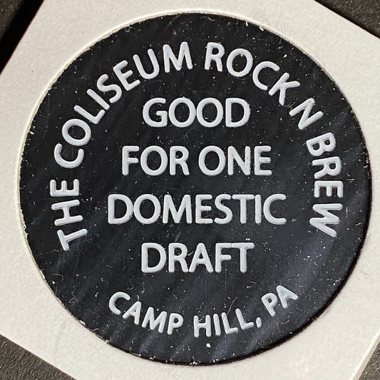 Camp Hill, PA "Rock and Brew at the Coliseum" Plastic Token G/F Domestic Draft