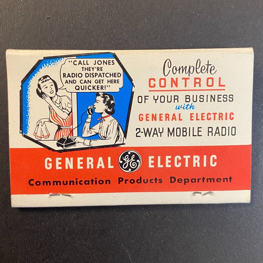 General Electric 2-Way Mobile Radio c1965 Full 40x Matchbook VGC Scarce