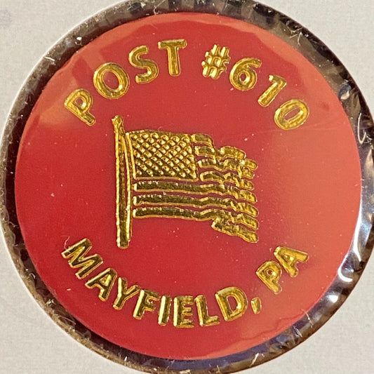 Mayfield, PA American Legion Post #610 c1980's Plastic Token "G/F One Draft"