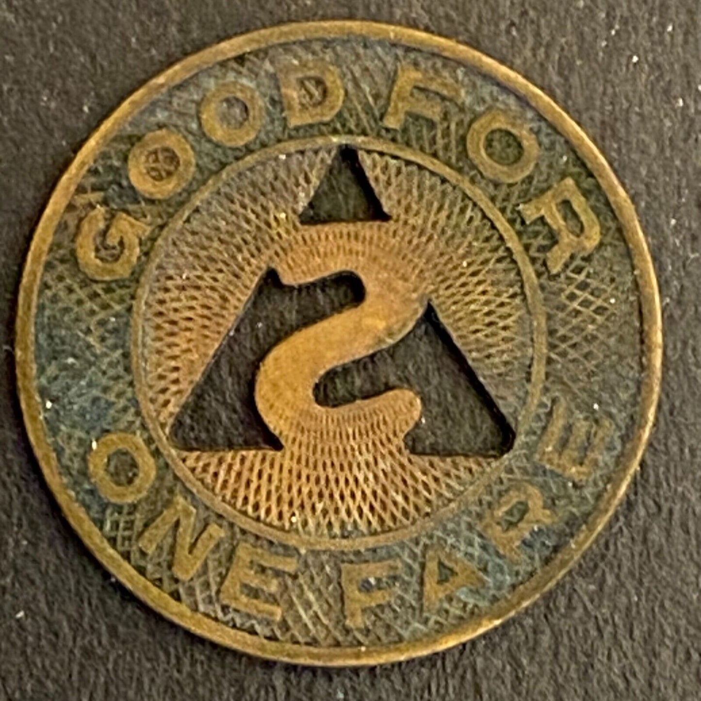 Springfield City Lines Ohio G/F One Fare "S" Triangle Transit Token 16mm (#2)