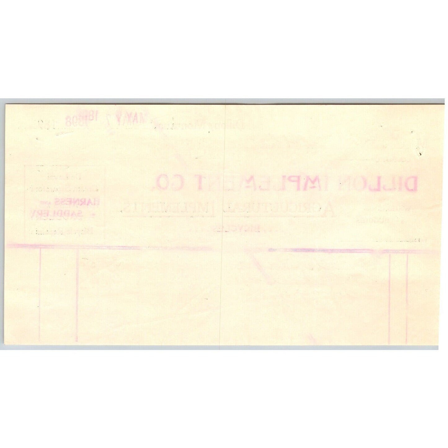 Dillon, MT Dillon Implement Co. Agricultural Bicycles De Laval 1892 Billhead