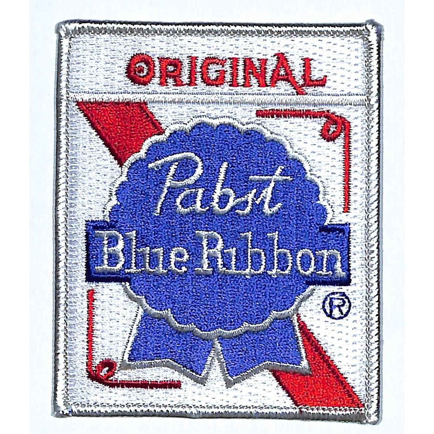 Original Pabst Blue Ribbon Beer Patch Vintage Embroidered 2.75" x 3.5" c1975-85