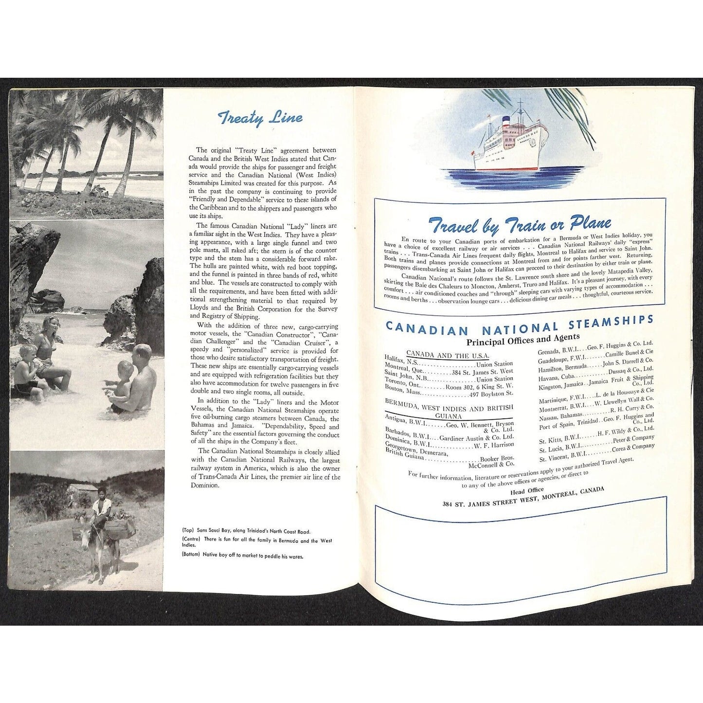 Canadian National West Indies Steamships Cruises c1948 Brochure 16pp