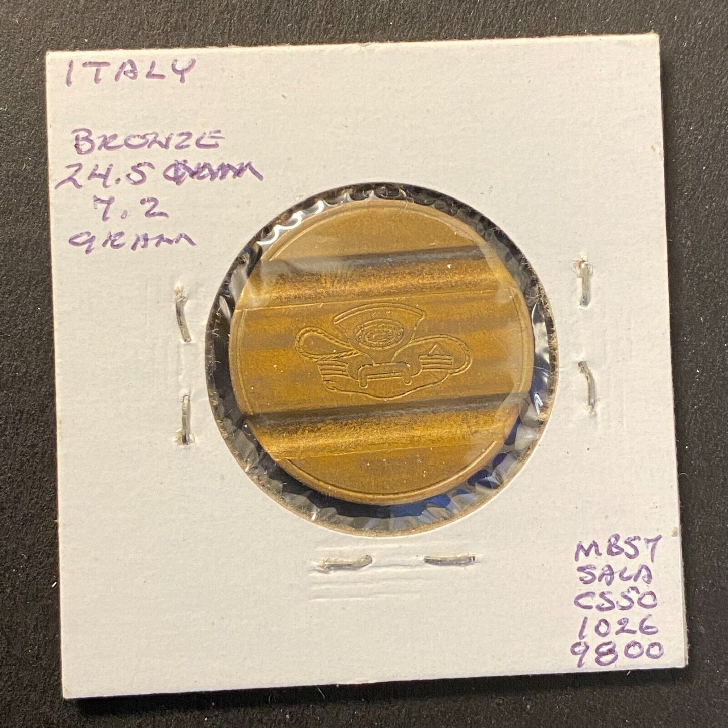 Gettone Telefonico Public Telephone Token 1971 Italy Bronze 24.5mm 7.2g #7106 VG