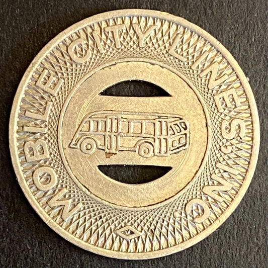 Mobile City Lines Alabama G/F One Fare Transit Token Bus 23mm #32)