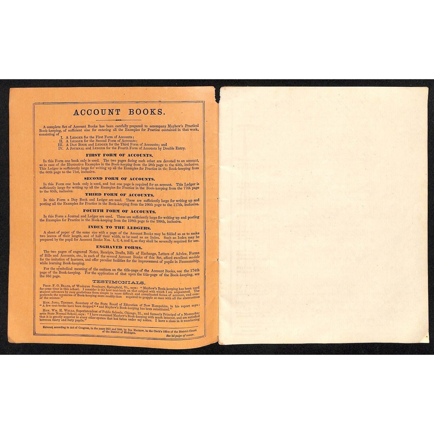 Nichols and Hall Book-Keeping Account for 1860 Wine & Cigar Merchant 24pp*