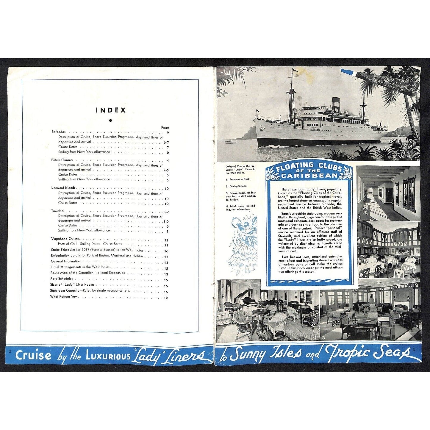 Canadian National Steamships 1937 West Indies Cruises Brochure 15pp