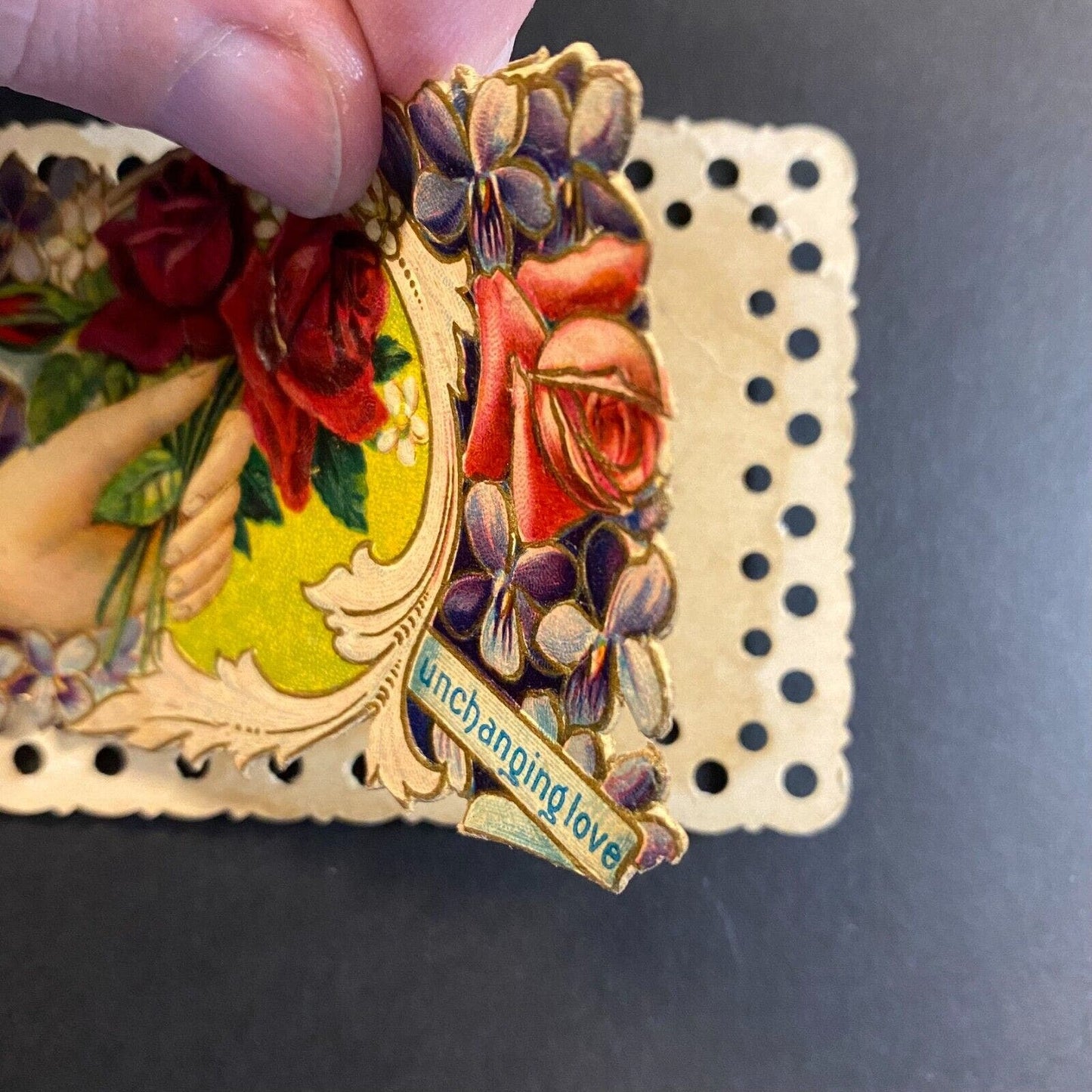 Eliza A. Bixler Victorian Hidden Name Card "Accept My Unchanging Love"
