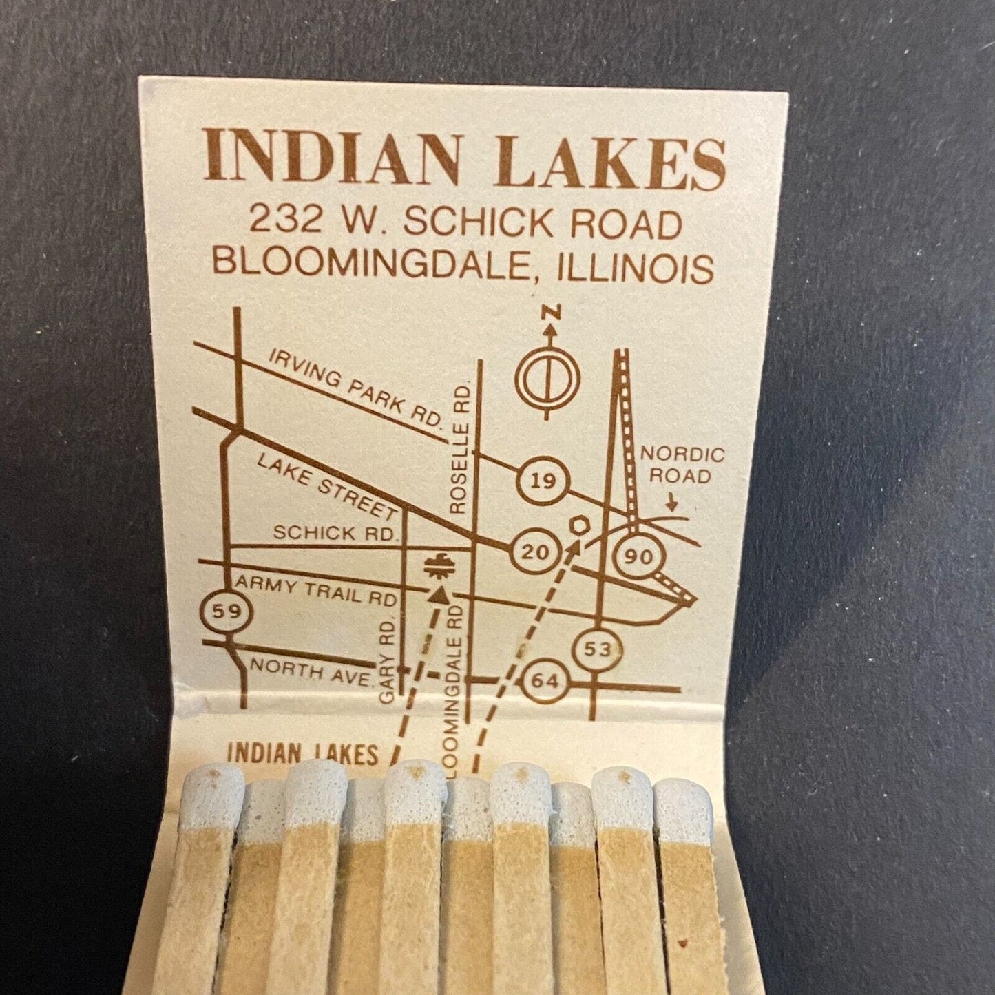 Indian Lakes Country Club Bloomingdale, IL c1974-80's Full Matchbook
