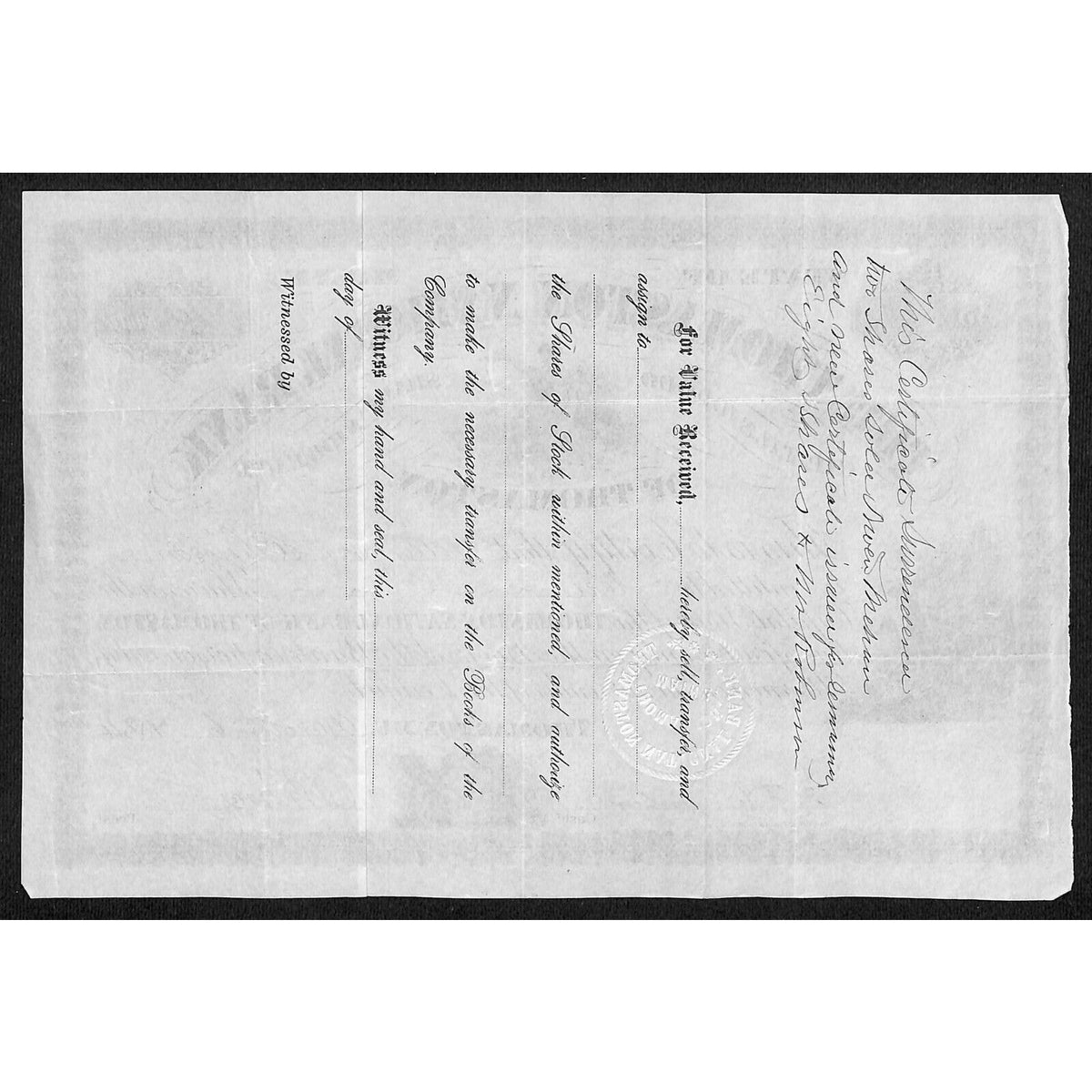 Thomaston National Bank Maine 1884 Stock Certificate Margaret Robinson Vignettes