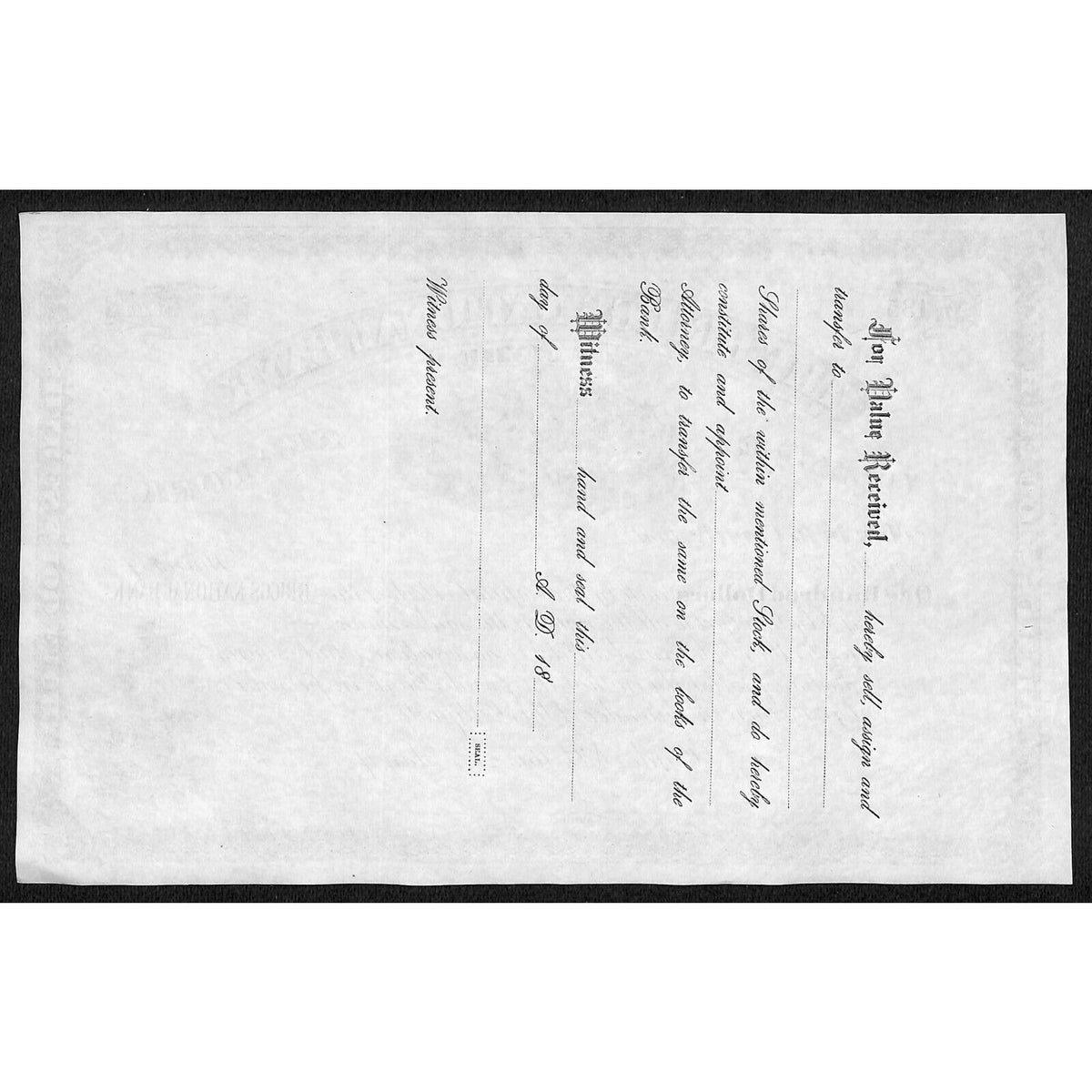 The Briggs National Bank of Clyde NY c1880* Stock Certificate Unissued #135