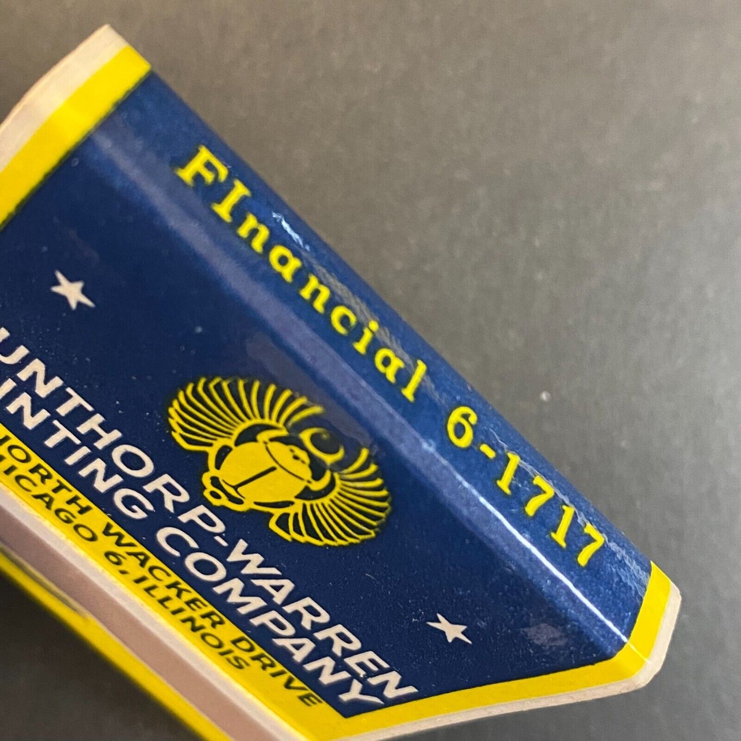 Gunthrop-Warren Printing Co. Chicago c1950's-60's Full Matchbook VGC Scarce
