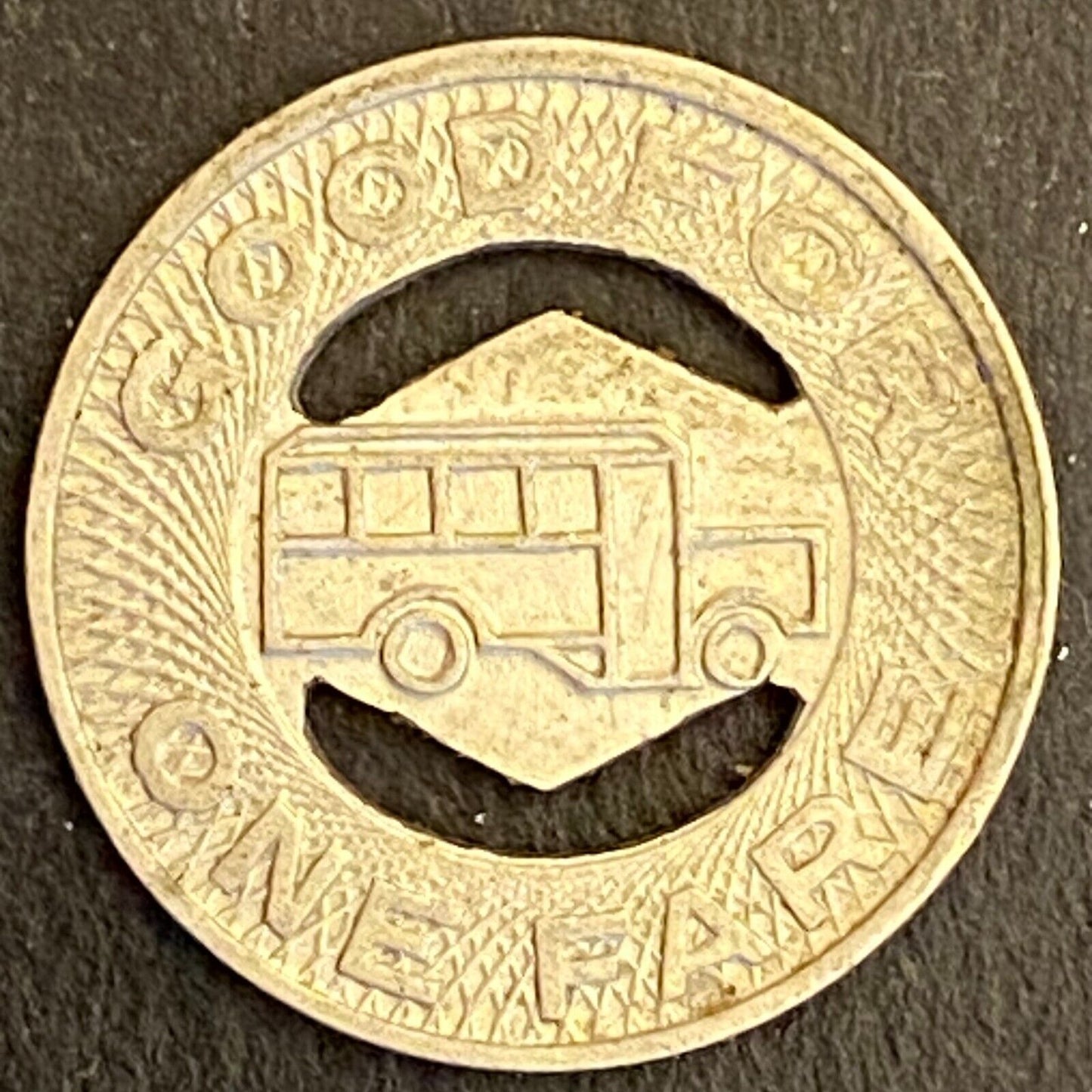 Springfield City Lines Ohio G/F One Fare Bus Transit Token 16mm