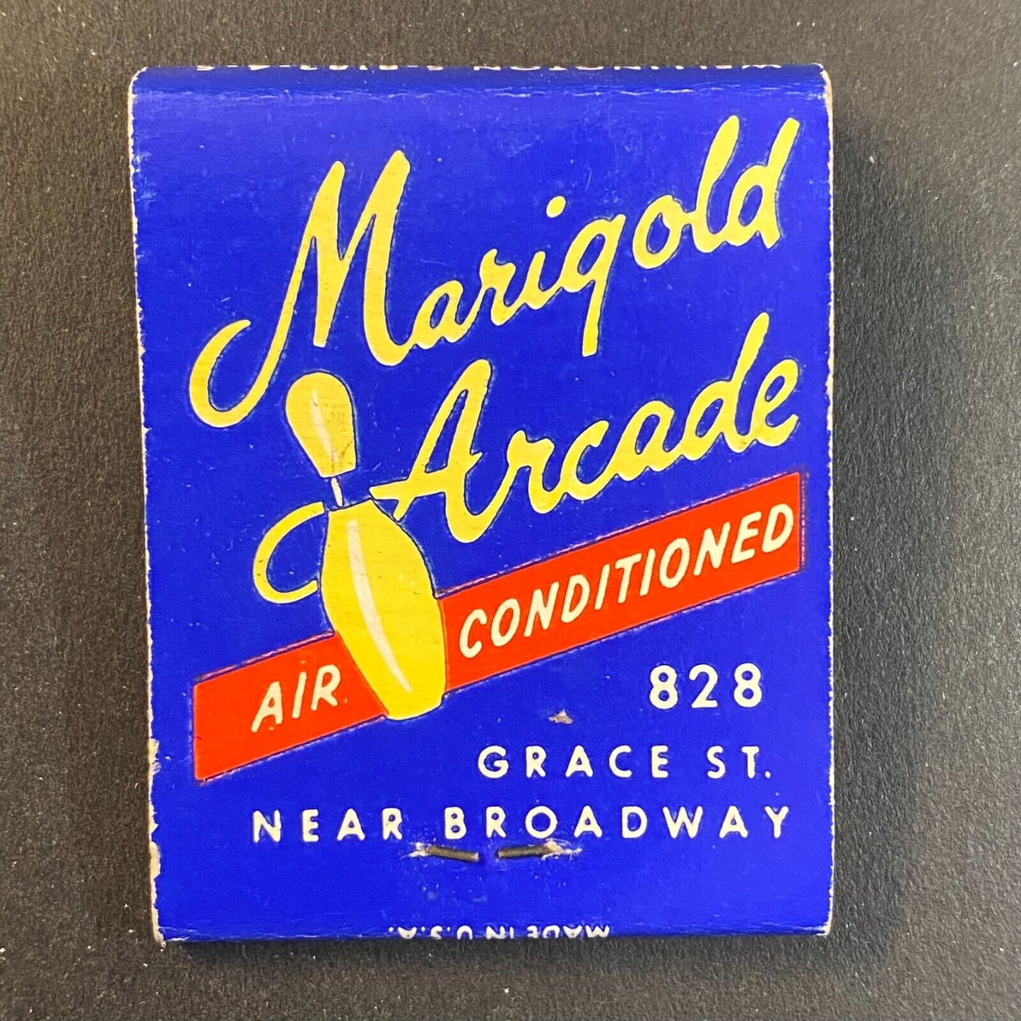 Marigold Arcade Bowling Grace Street Chicago c1950's Full Matchbook VGC