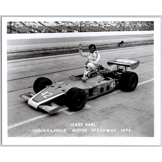 Jerry Karl #42 1974 Indianapolis Motor Speedway 8" x 10" Photo IMS Stamp VGC
