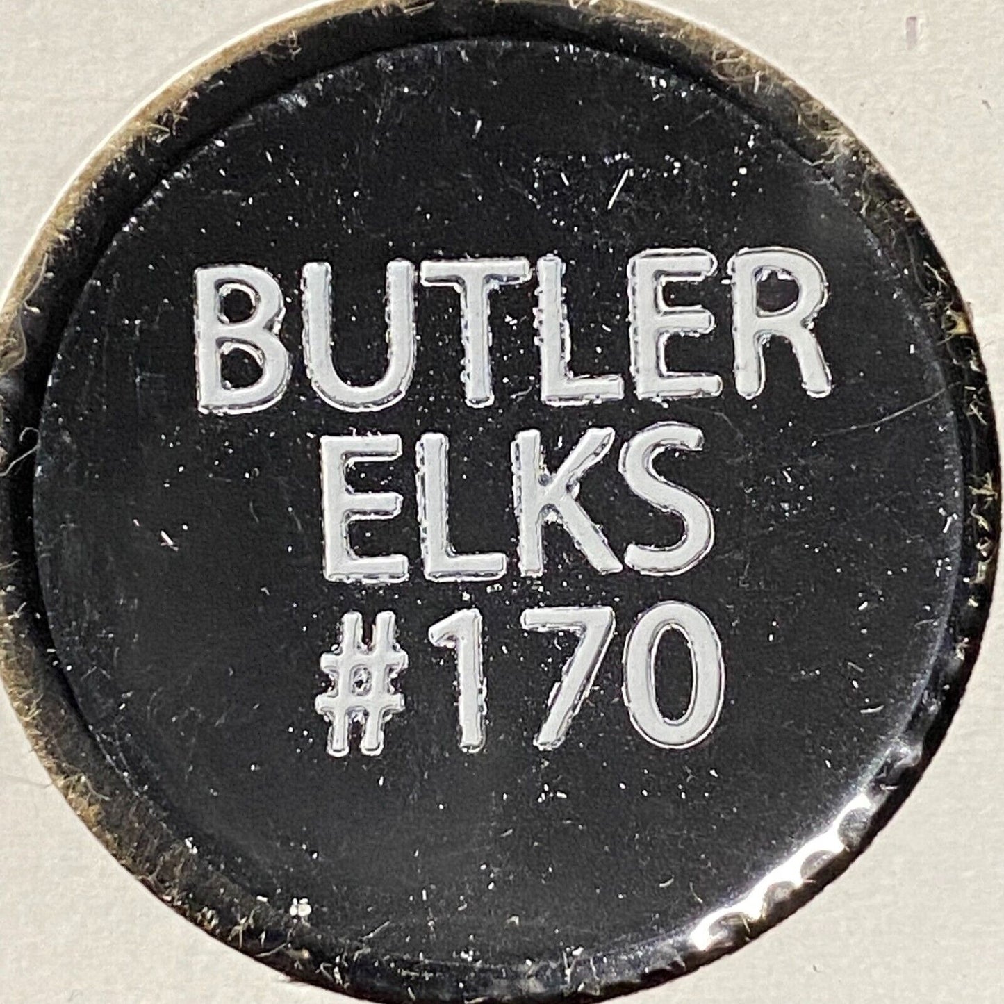 Butler, PA BPOE Elks Post 170 Plastic Drink Token Good For "$3.00" w/ White Text