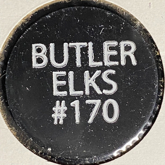 Butler, PA BPOE Elks Post 170 Plastic Drink Token Good For "$3.00" w/ White Text