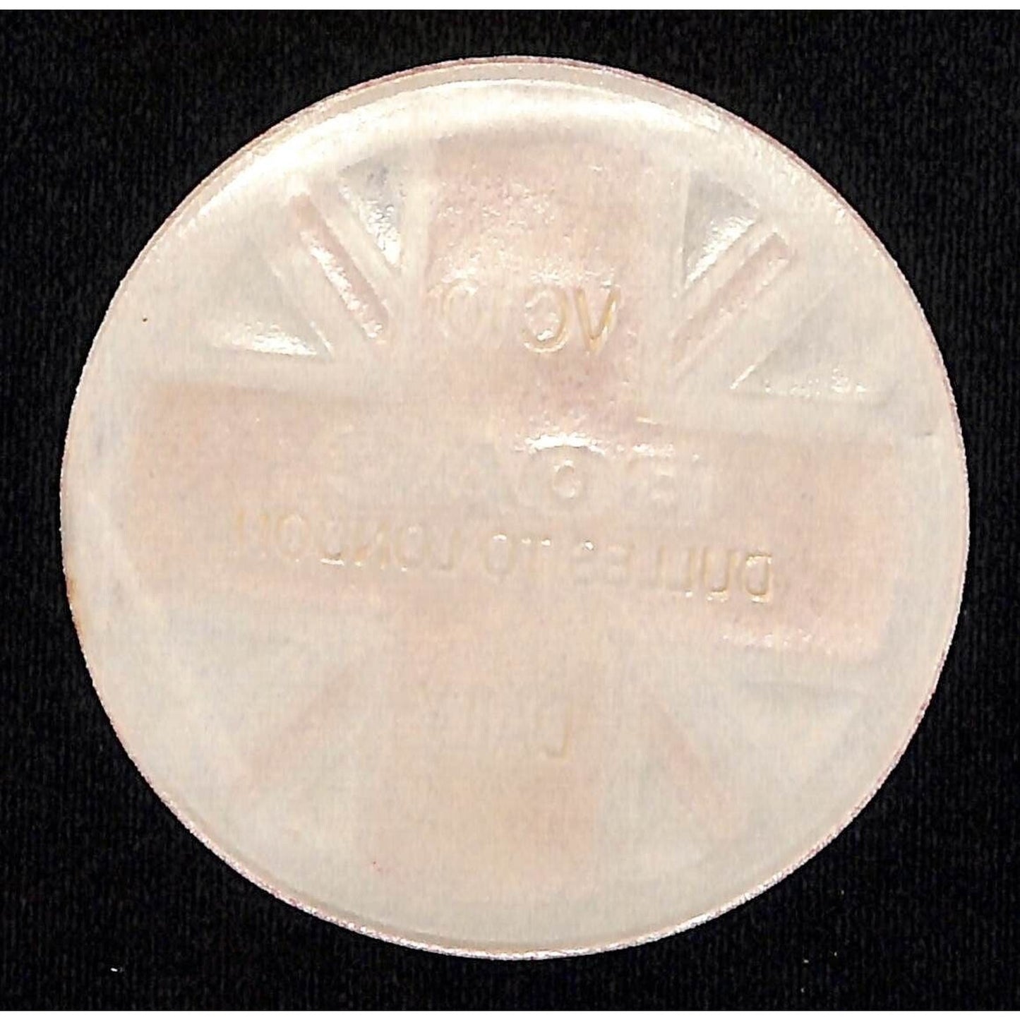 BOAC Dulles to London Daily VC10 Embossed Textured Sticker 3 1/4" dia. c1970