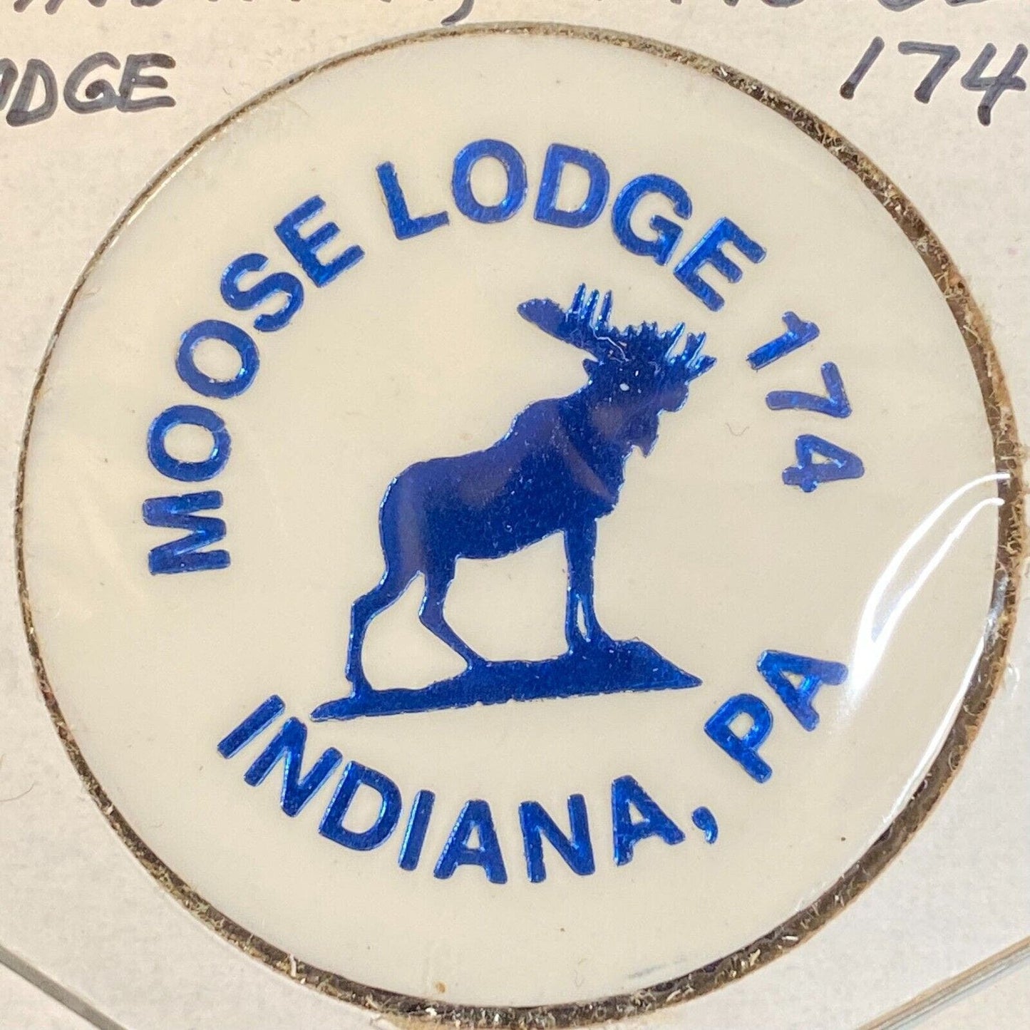 Indiana, PA Moose Lodge 174 c1970's-80's Plastic "Good for One Drink" Token