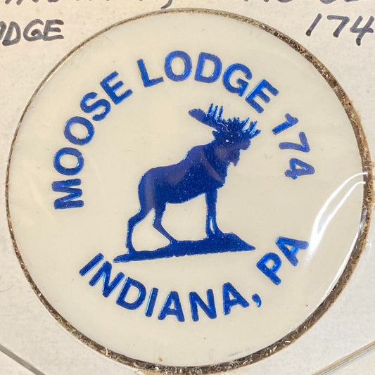Indiana, PA Moose Lodge 174 c1970's-80's Plastic "Good for One Drink" Token
