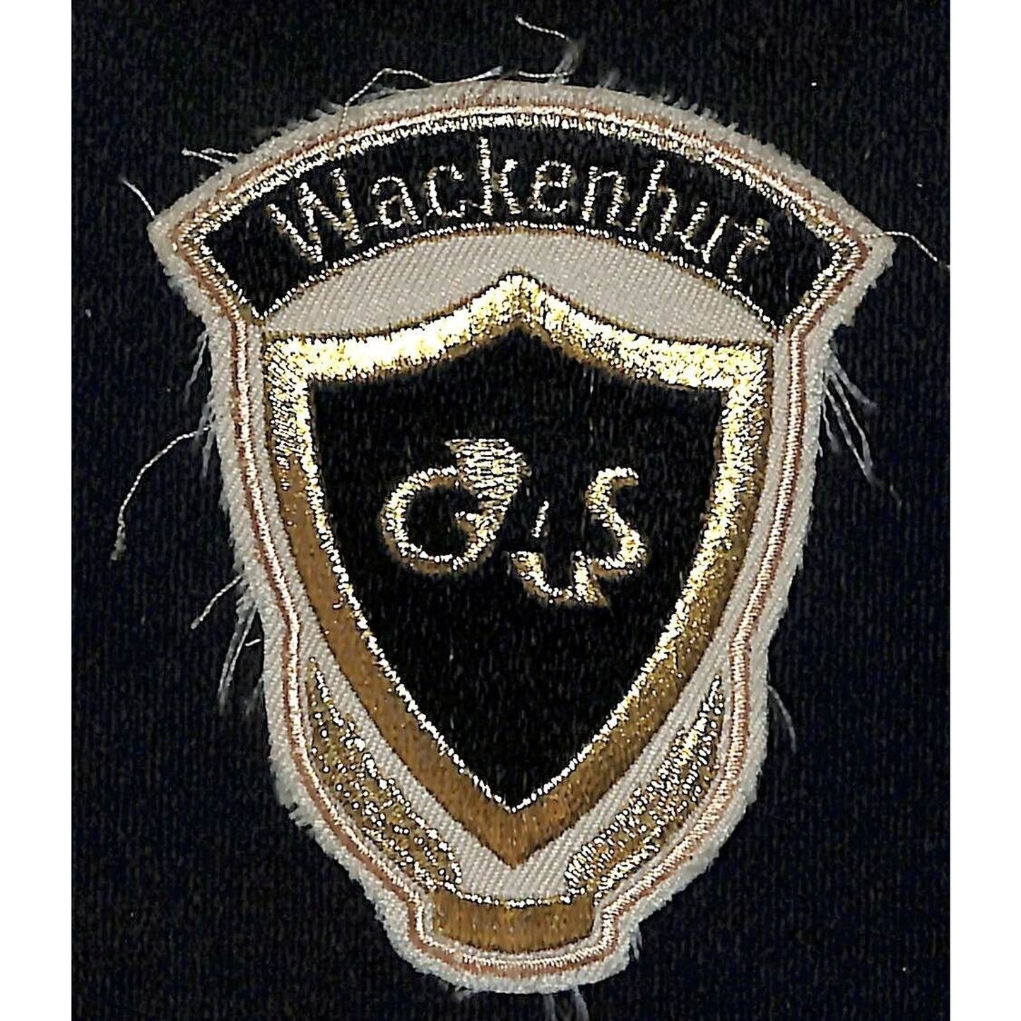 Wackenhut G4S Security Gaurd Embr. Patch c1980's? 3.5" H VGC Gold Thread