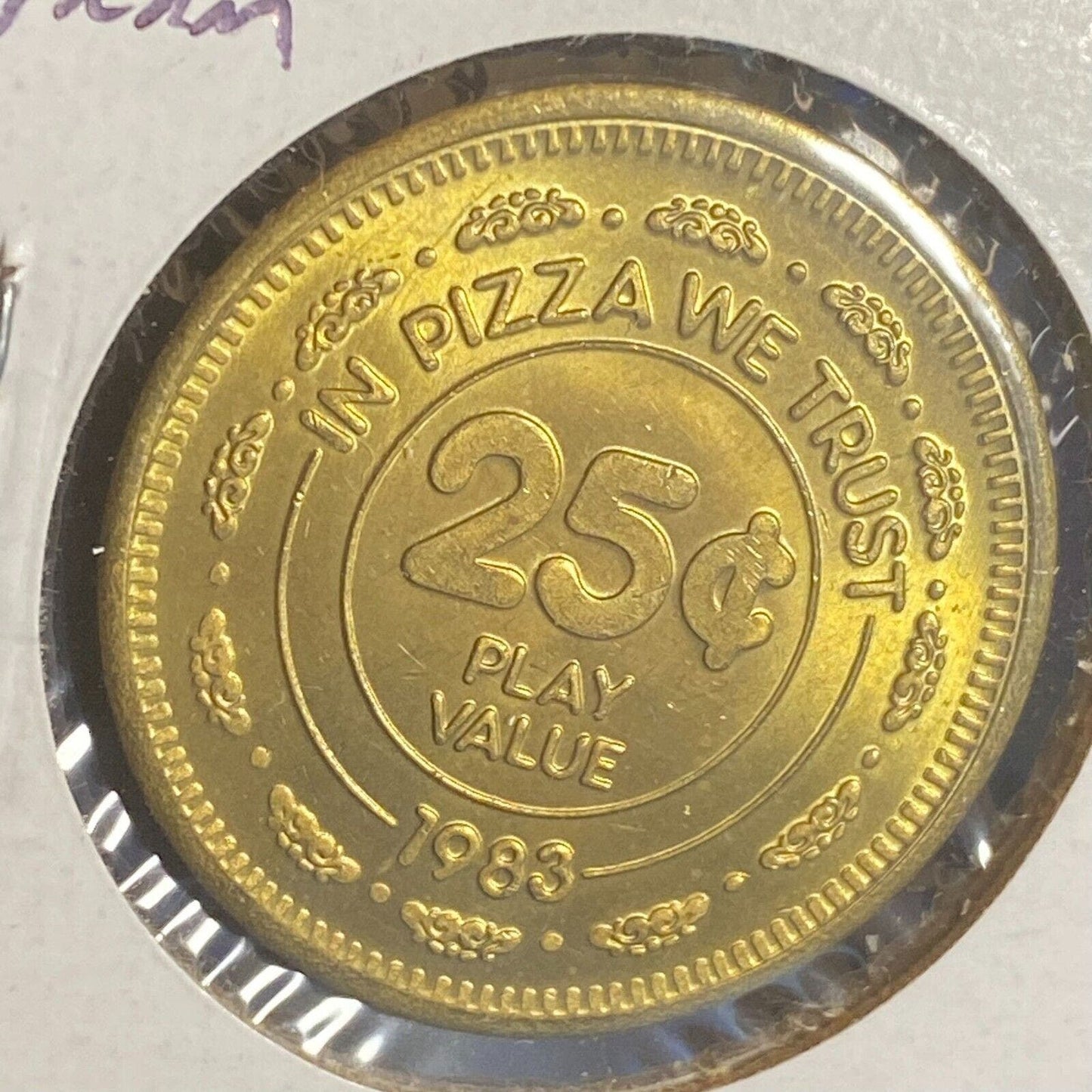 Chuck E. Cheese "Smile America" 25c 25mm 1983 Arcade Token Rat Whisker Change
