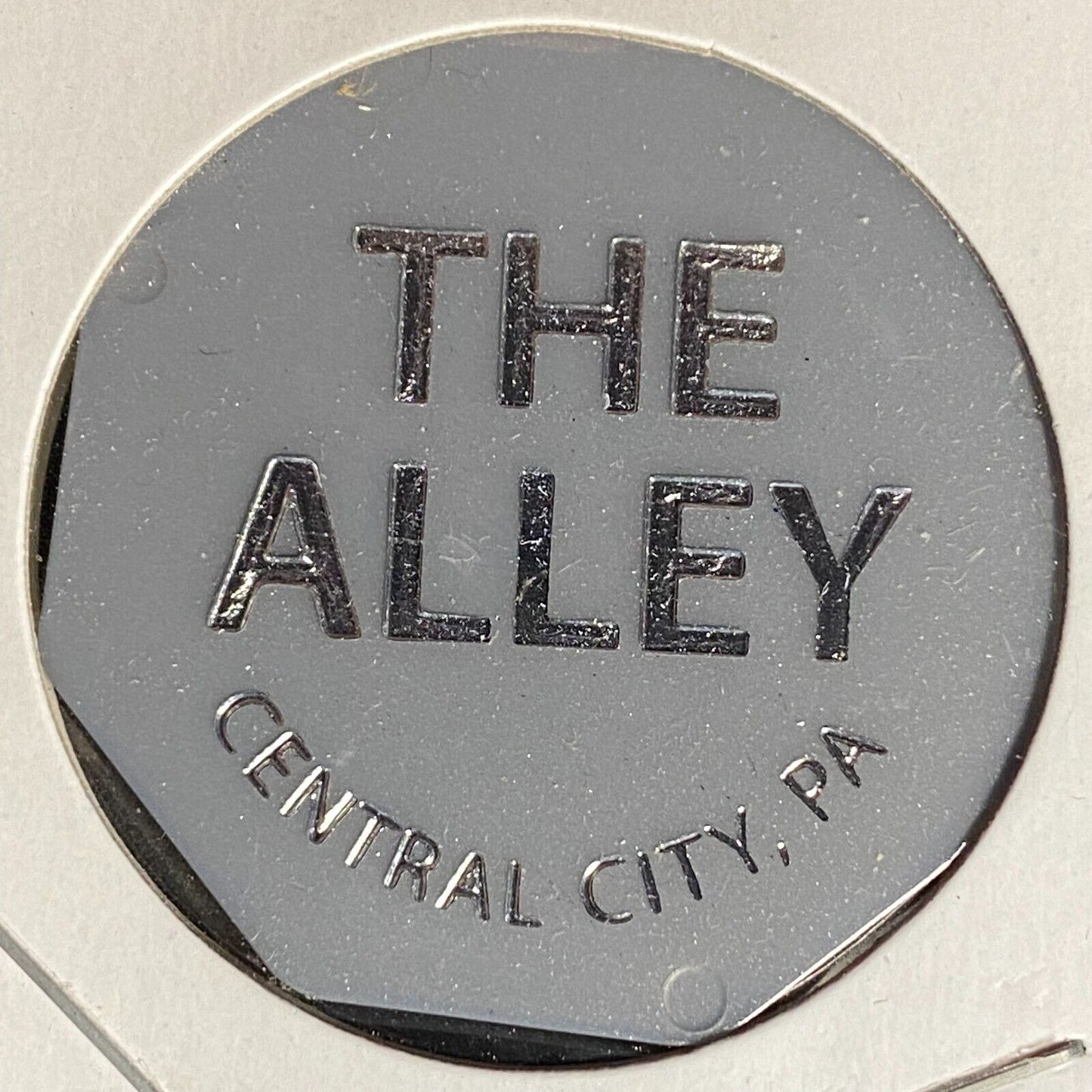 Central City, PA "The Alley" (Sports Bar) Hexagon Plastic Token G/F Lg. Draft