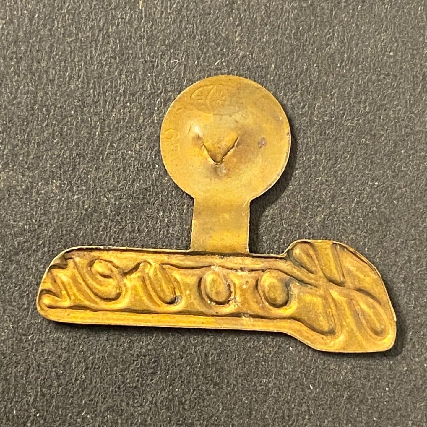 "Hoover" Election Campaign Non-Steel Fold Over Pin Reverse Embossed Small 7/8"