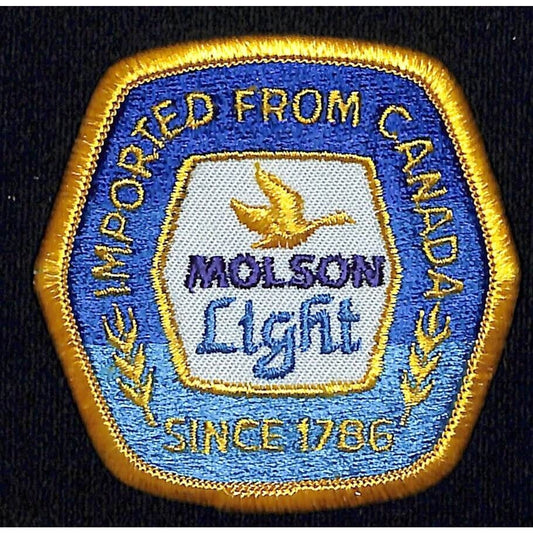 Molson Light Beer Patch Vintage Embroidered 2 1/2" x 2 1/2" VGC c1980's