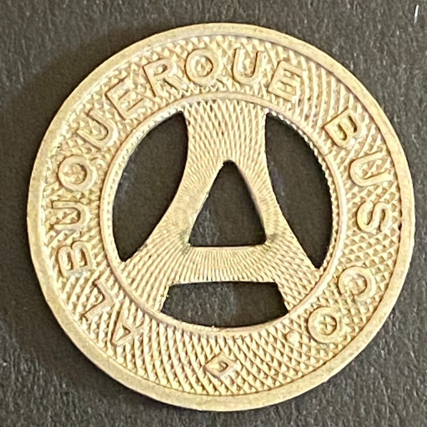 Albuquerque Bus Co. "Health Country" Transit Token 16mm VGC Hanging "A" (#3)