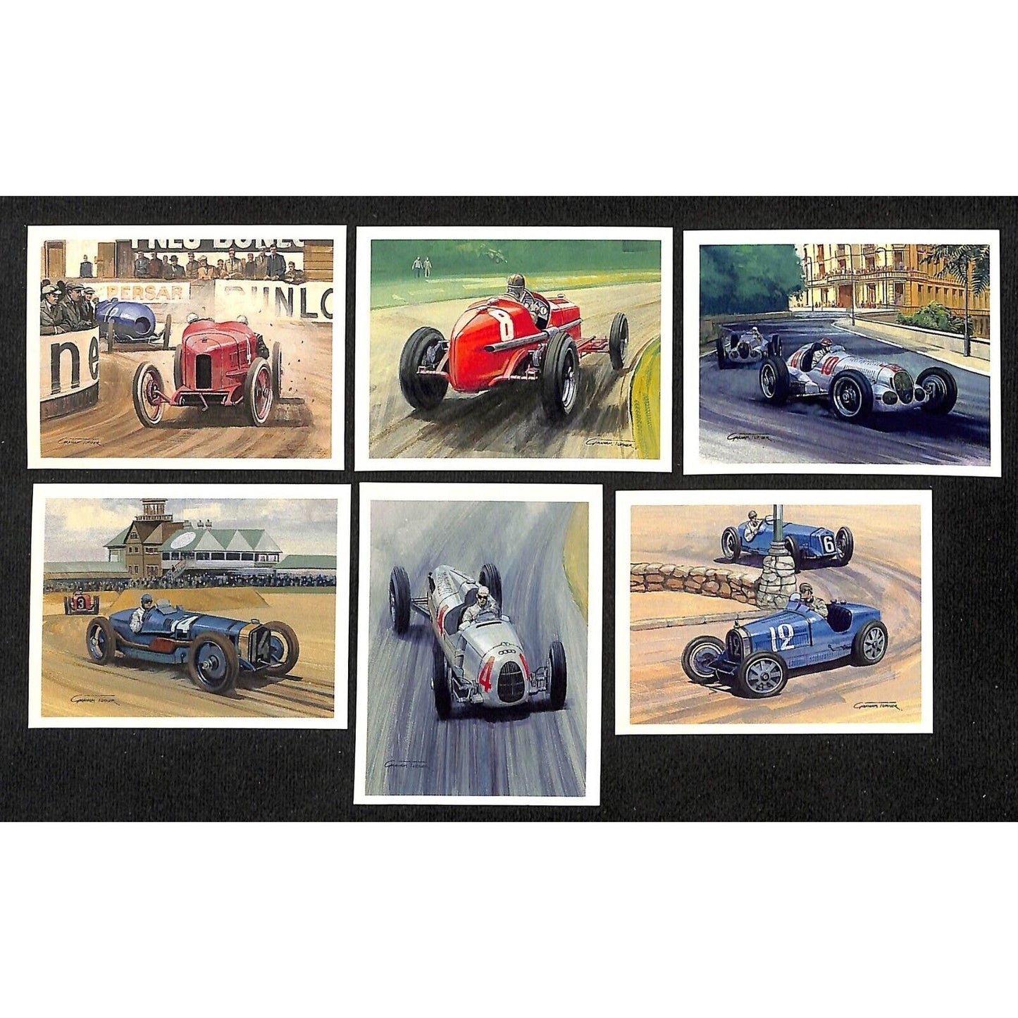 Group of 6 c1989 UK Tom Thumb / John Player & Sons Auto Racing Cards