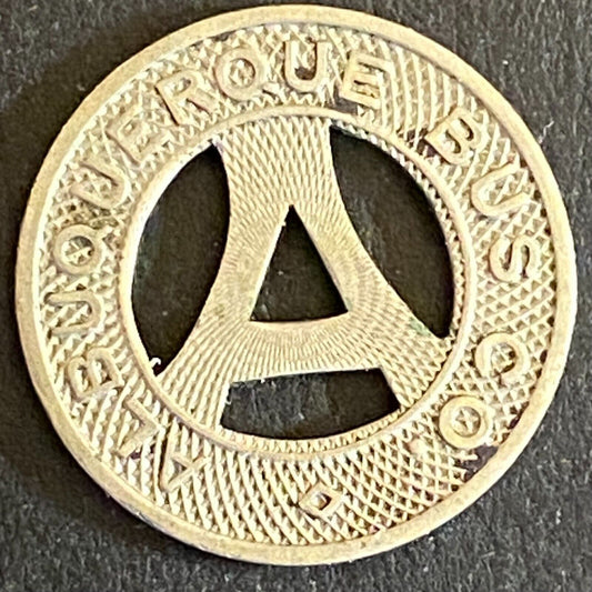 Albuquerque Bus Co. "Health Country" Transit Token 16mm VGC Hanging "A" (#7)