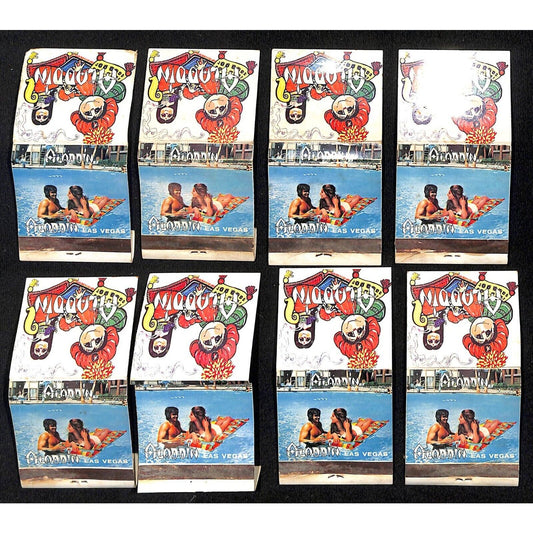 Aladdin Hotel Casino Las Vegas Couple in Pool c1974-80 8 Matchbook Covers Only