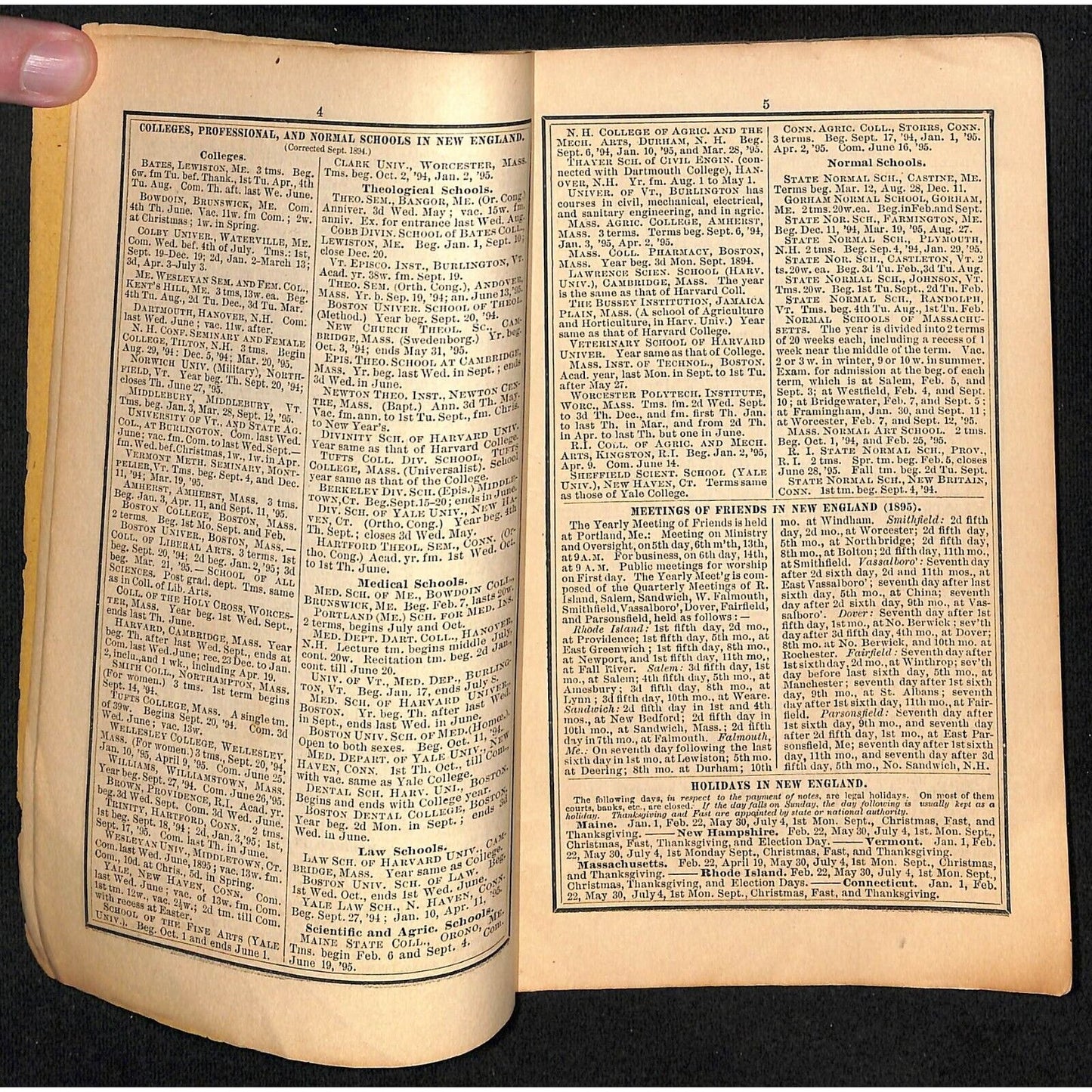 1895 Old Farmer's Almanac 48pp Geo. W. Armstrong, Boston / Arm & Hammer Ad
